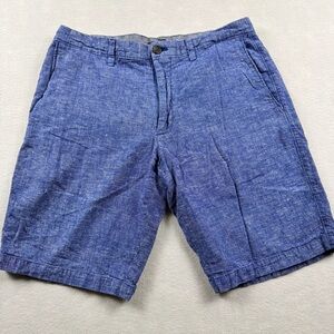 Banana Republic Shorts Linen Blend Aiden Shorts Men’s Size 33 Blue Preppy